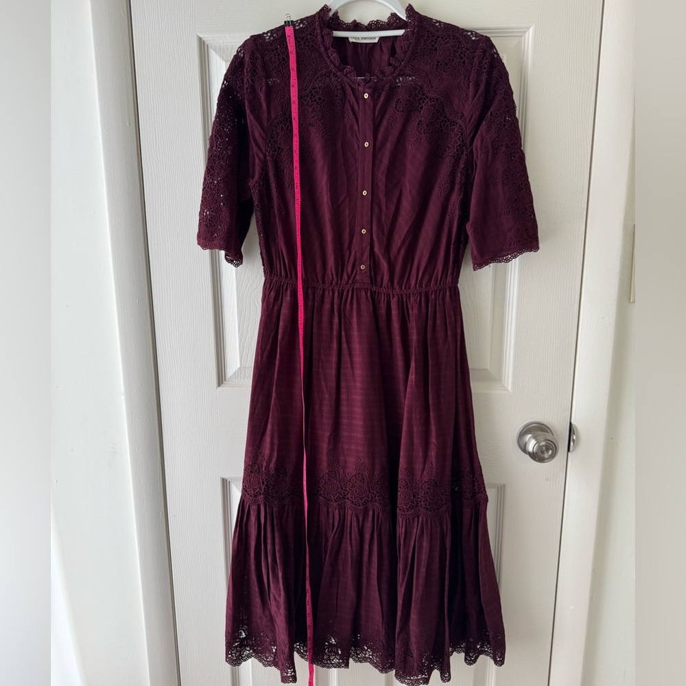 Ulla Johnson Martha Dress in Bordeaux, size 8 - Picture 4 of 15